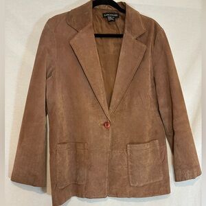 Vintage Savannah 100% Suede Leather single-Button Blazer Jacket women's size 8P